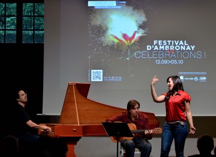Avant-goût du concert Amore Siciliano (le 12 septembre 2014) avec Leonardo García Alarcón (clavecin), Mariana Flores (chant) et Quito Gato (guitare)